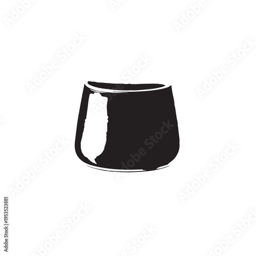 Black Panna Cotta Silhouette Vector, High Quality Illustration on White Background