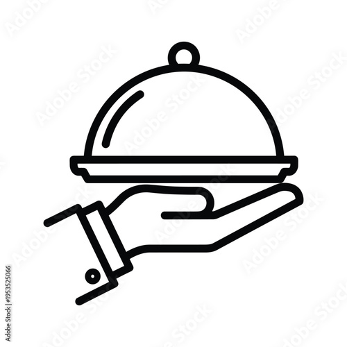 Hand Serving Food Cloche Icon