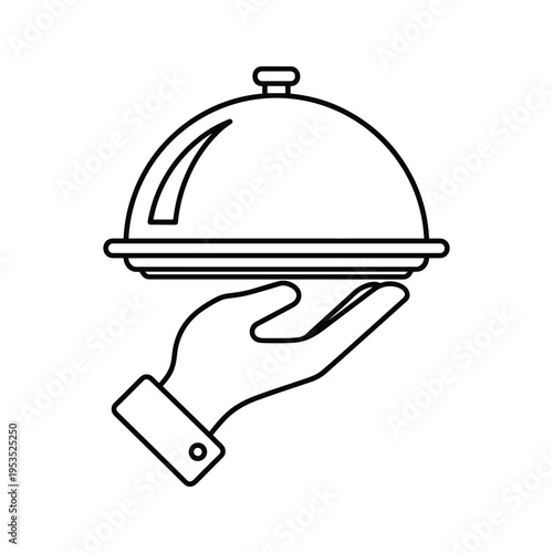 Hand Serving Food Cloche Icon