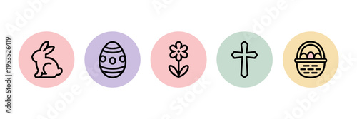 Pastel Easter highlight covers vector collection – Great for cohesive social media aesthetics, app icons, or spring promotions.