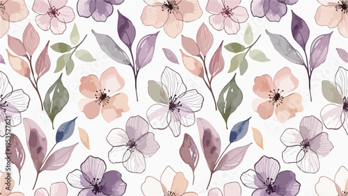 Soft romantic floral background featuring vibrant blossoms and gentle greenery in harmony