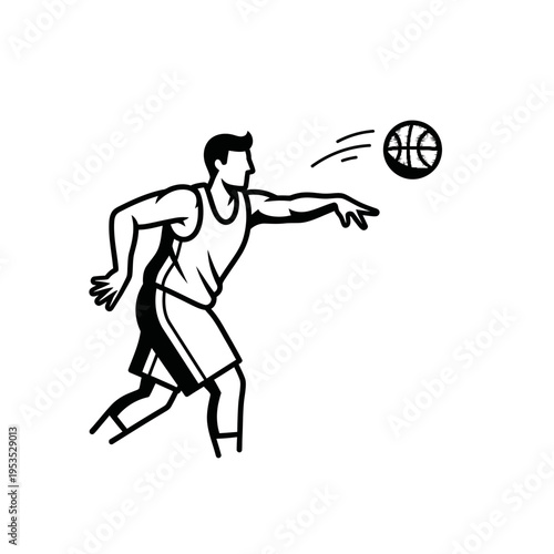 Basketball Player Throwing Ball Silhouette, Dynamic Action Shot