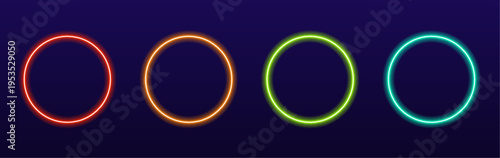 Abstract neon halo ring with glowing gradient, smooth edges and dynamic circular glow vector