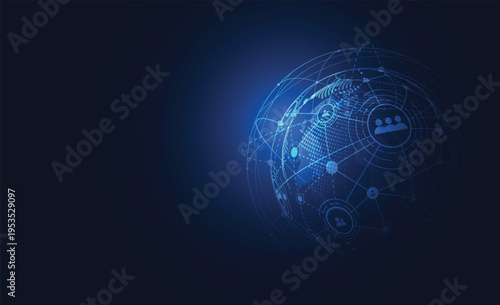 Global network connection. World map point and line composition concept of global business. Vector Illustration