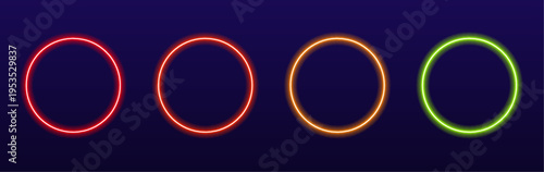 Neon circular gradient with glowing edges, smooth transitions and soft light diffusion vector