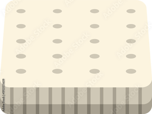 Beige mattress with tufting, representing comfort and good sleep