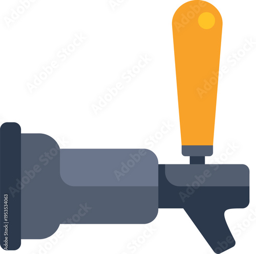 Flat icon illustration depicting a beer tap for serving alcoholic beverages