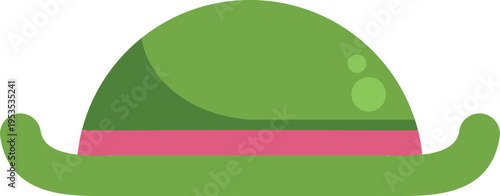 Green traditional tyrolean hat with a pink ribbon for bavarian culture celebration