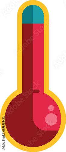 Icon showing a medical thermometer measuring body temperature and fever