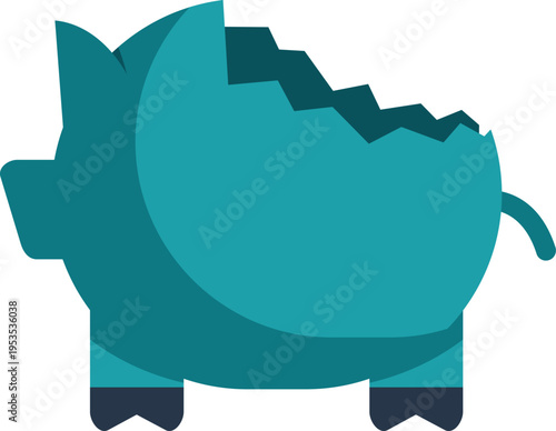 Minimalist illustration of a shattered piggy bank representing money problems