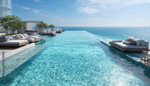 Luxury Infinity Pool Overlooking a Serene Ocean Horizon.