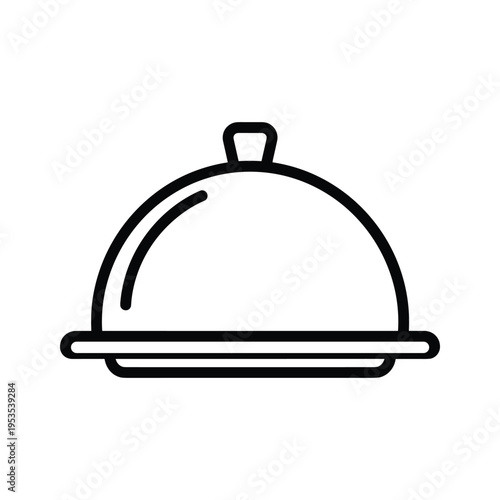 Simple Line Icon of a Food Serving Cloche or Dome