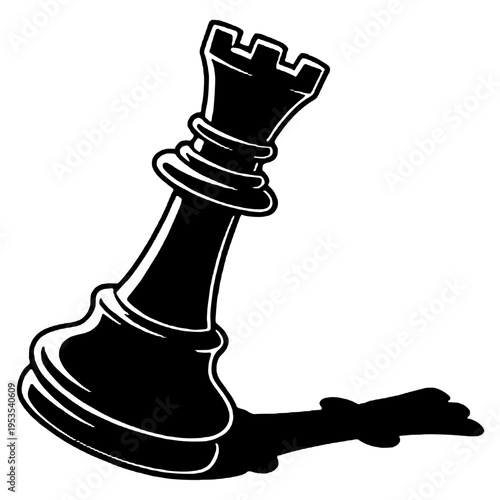 Chess pawn attack silhouette
