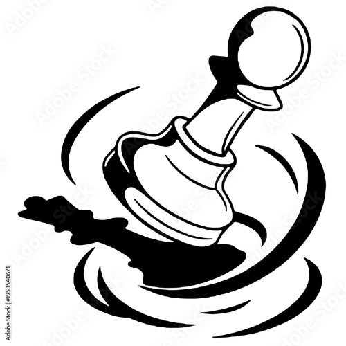 Chess pawn attack silhouette