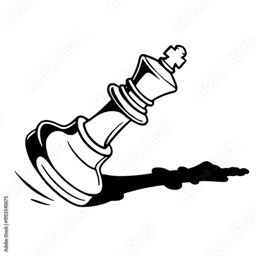 Chess pawn attack silhouette