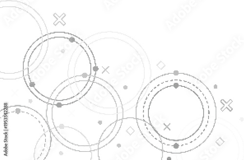 Abstract Halftone Design Concept with Creative Geometric Dots Texture Circles and Minimalist White Background for Modern Vector Graphic Project