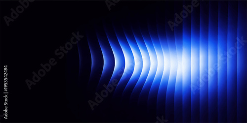 Abstract a mesmerizing, digitally crafted composition unfolds, featuring elegant, curved lines of light that radiate outward, forming an abstract form in the dark.