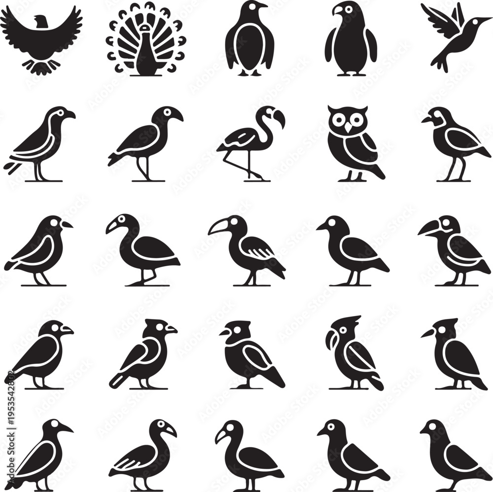 Fototapeta premium Birds Icon Collection