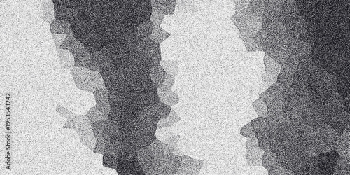 Abstract monochrome background with layered dark and light irregular shapes and a fine granular texture, creating a sense of depth and geological formations for design projects