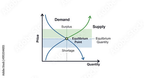 Supply and Demand Graph: Equilibrium Point, Surplus, and Shortage