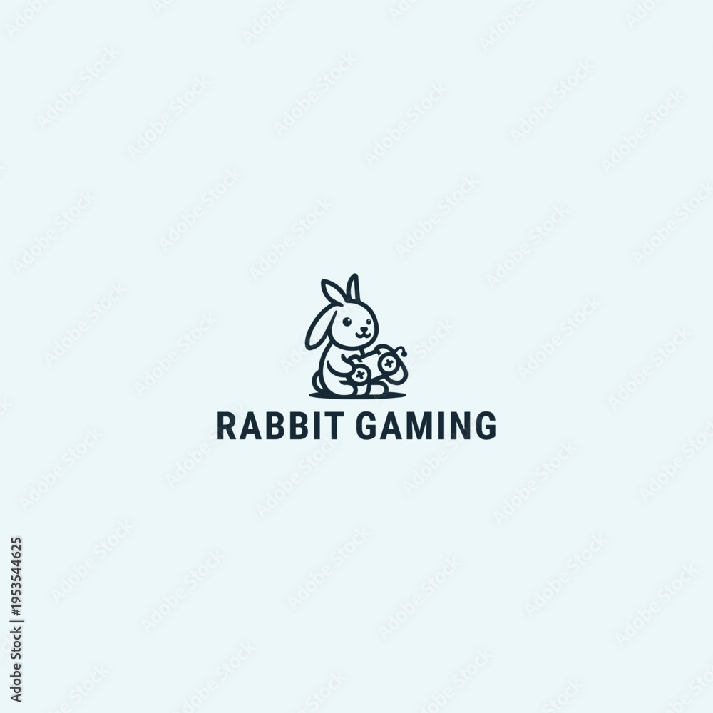Fototapeta premium Rabbit gaming logo design template vector illustration
