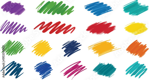 Colorful brush strokes in various vibrant hues and textures