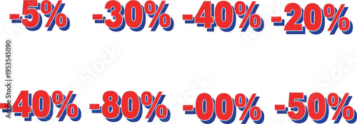 Discount percentages displayed in red and blue text