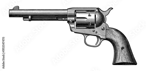 Colt Single Action Army Peacemaker revolver vintage engraving