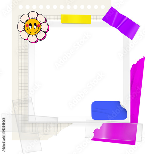 Groovy Stickers on Photo Collage