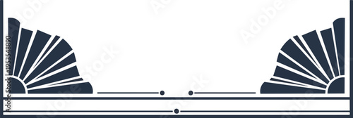 Art deco fan design elements against white background