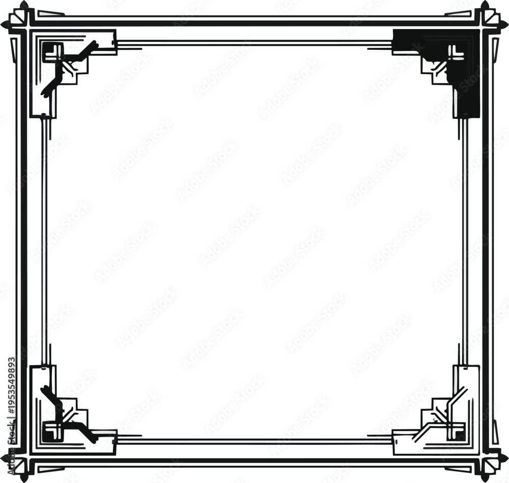 Obraz premium Geometric frame design vector illustration decorative border