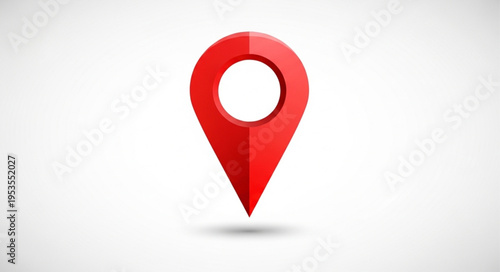 Red Location Pin Icon for Maps and Navigation Applications.