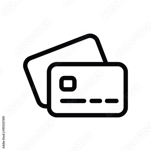 credit card sign outline icon vector design good for web or mobile app