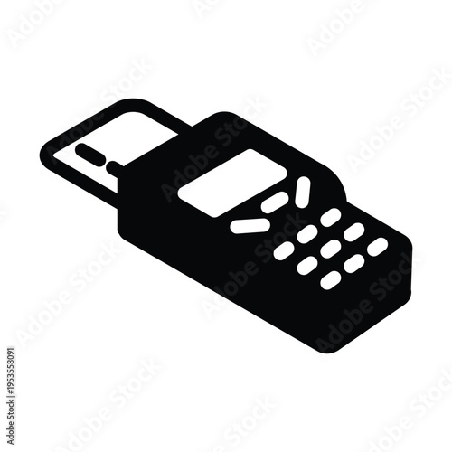 credit card inserted on edc solid icon vector design good for web or mobile app
