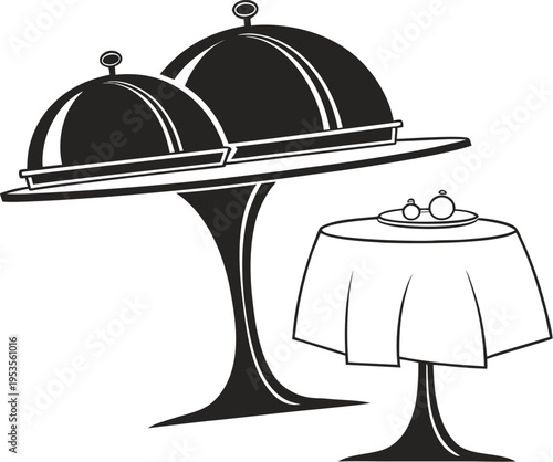 restaurant cloche icon on white background