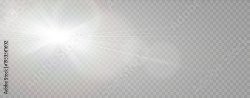Shining Sun Rays With Bright Glittering Spark And Magical Lens Flare png Over Transparent Sky Highlighting Sunbeam Glow Energy