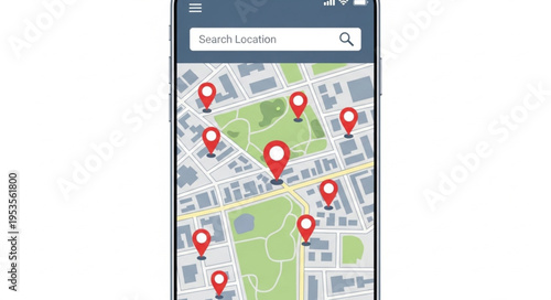 Smartphone Map with Location Pins - A Digital Navigation Tool.