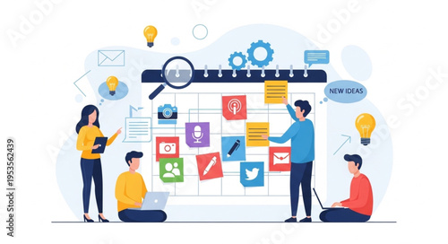 Team Collaboration and Project Planning on a Whiteboard.