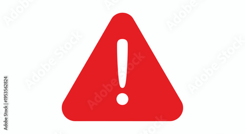 Red triangular warning sign with exclamation mark on white background.