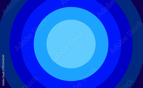 Blue Concentric Circles Abstract Background With Target Bullseye And Minimal Modern Design