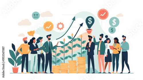 A simple, modern illustration of a potted plant. This image evokes a feeling of calm and growth, making it ideal for wellness content, website backgro