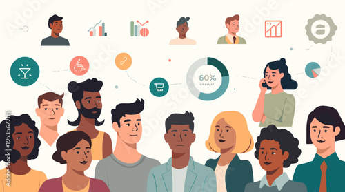 A cheerful illustration of a woman with a warm smile. Perfect for branding materials, website graphics, or representing diversity and positivity in a 