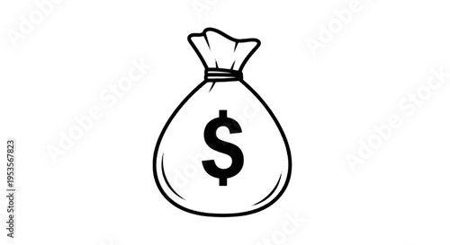 A money bag with a dollar sign isolated on transparent background, Vector