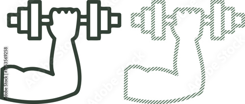 Vector arm lifting dumbbell icon vector illustration