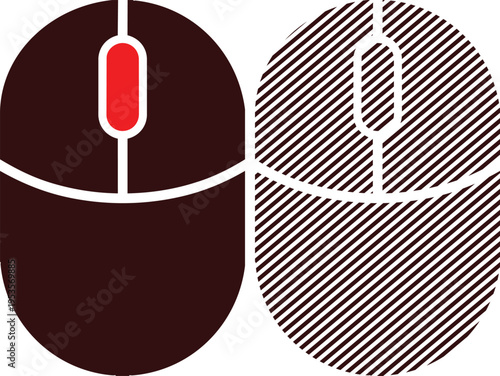 Vector computer mouse icon, input device for technology and computing vector