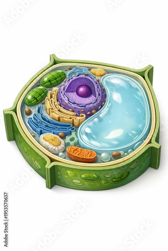 Wallpaper Mural Scientific Visualization Of Plant Cell Components With Textures. Realistic Depiction Of Plant Cell Structures Highlighting Organelles And Textures For Education Torontodigital.ca