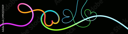 Wave Color Line Heart Shape Background. Abstract Love Design with Flowing Gradient Lines and Romantic Curve Pattern Vector Illustration.