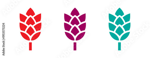 Wheat sheaves in different vibrant colors