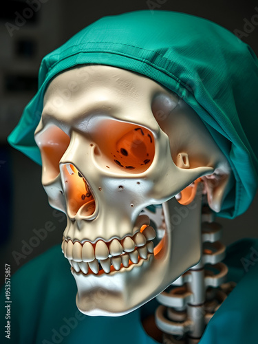 surgical to repair the skull bone with the metal mesh the procedure in medical