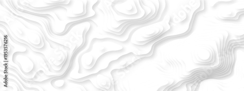 Abstract background vector Abstract wavy line 3d paper cut white background. Abstract pattern with lines. Abstract sea map geographic contour map and topographic contours map background.